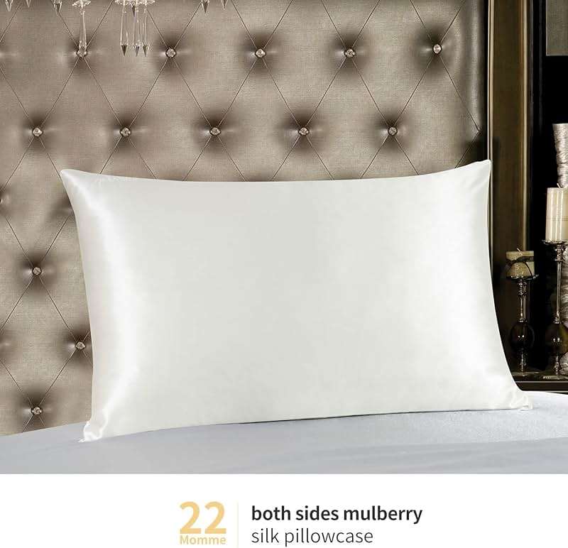ZIMASILK 22 Momme Silk Pillowcase for Hair and Skin - 100% Pure Mulberry Silk with Hidden Zipper, Grade 6A Luxury Pillow Case for Women, Soft & Durable, Gift Box (Standard 20''x26''Ivory) - Image 2