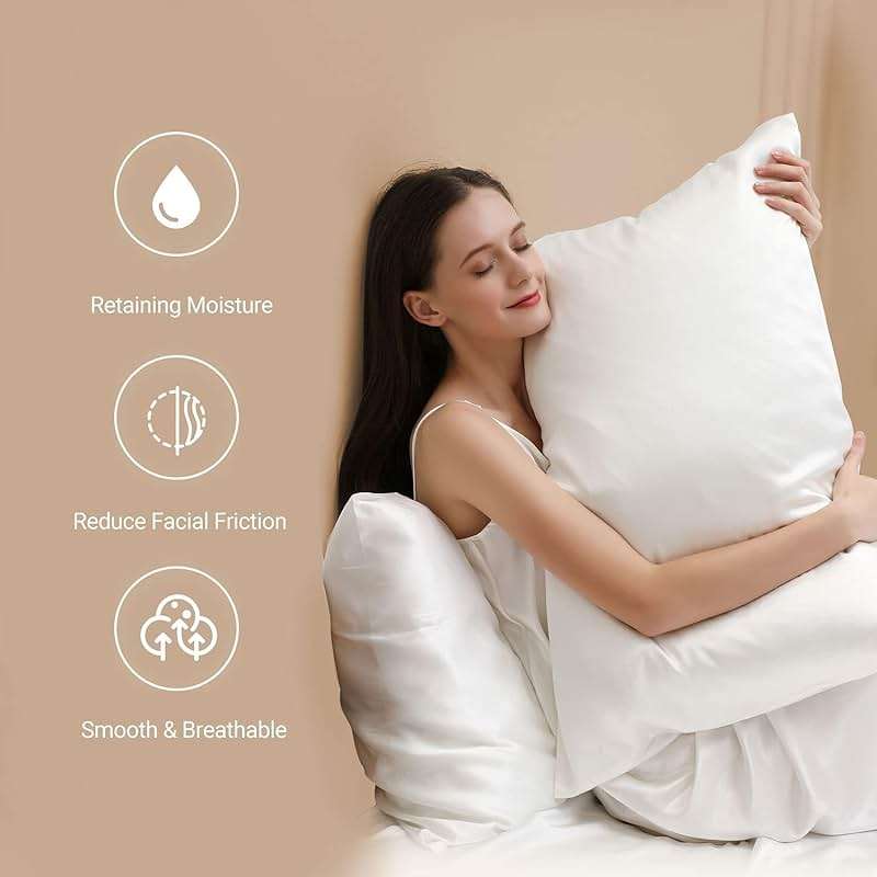 ZIMASILK 22 Momme Silk Pillowcase for Hair and Skin - 100% Pure Mulberry Silk with Hidden Zipper, Grade 6A Luxury Pillow Case for Women, Soft & Durable, Gift Box (Standard 20''x26''Ivory) - Image 5
