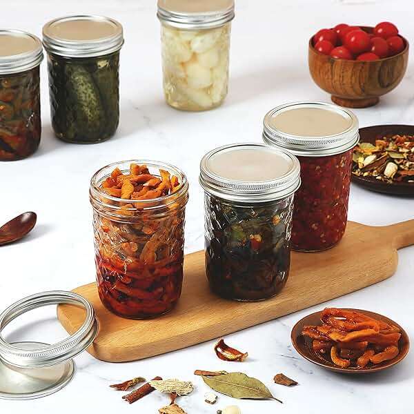 YEBODA 12 Pack Mason Jars 8 oz Glass Jars with Lids and Bands Canning Jars Ideal for Preserving, Jam, Honey, Jelly, Wedding Favors, Shower Favors, Sauces, Yogurt, DIY Spice Jars - Image 2