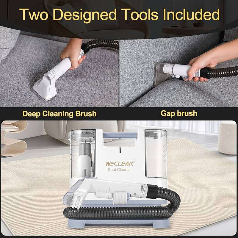 WECLEAN C1 Portable Extractor for Couch and Carpet Cleaner Upholstery Cleaner with Deep Cleaning Solution - Image 2