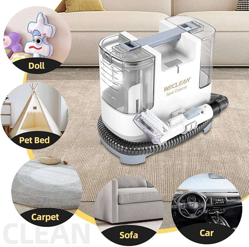 WECLEAN C1 Portable Extractor for Couch and Carpet Cleaner Upholstery Cleaner with Deep Cleaning Solution - Image 4
