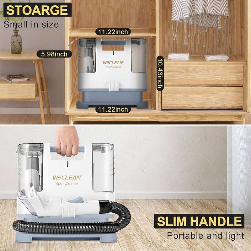 WECLEAN C1 Portable Extractor for Couch and Carpet Cleaner Upholstery Cleaner with Deep Cleaning Solution - Image 6
