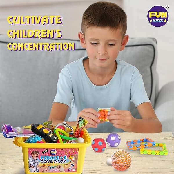 Gift Fidget Box Toys Pack for Kids 3-12, FunKidz Sensory Toys for Boys Girls Age 7-12 Autistic Children in Mystery Storage Portable Box - Image 3