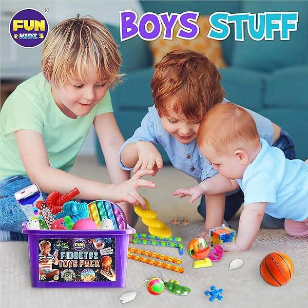 Fidget Pack Box for Boys Girls 4-12, FunKidz Fidget Toys for Kids 5-7 Autistic Sensory Mystery Birthday Gifts in Reusable Portable Treasure Box Nice Party Favors - Image 2