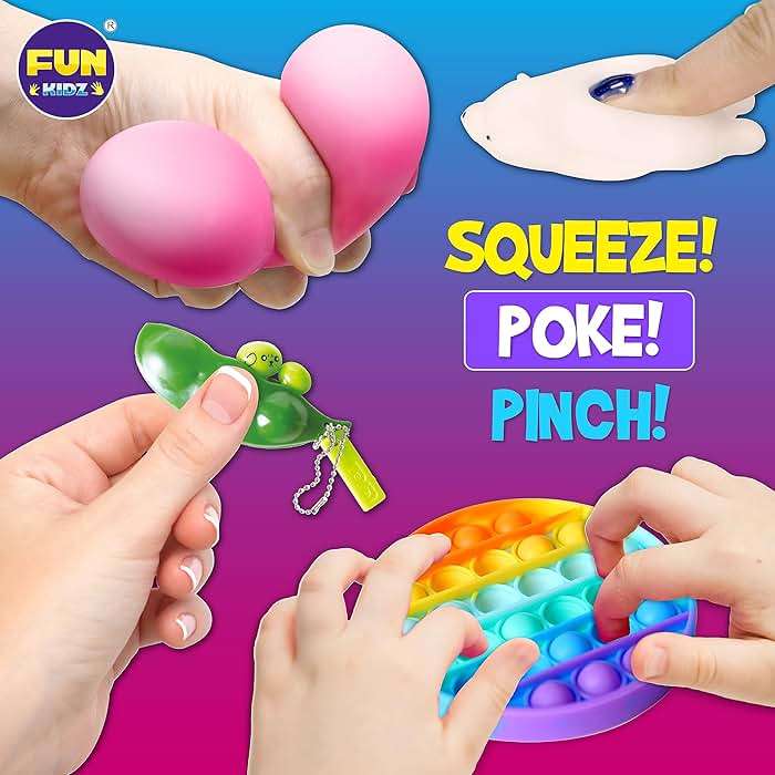 Fidget Pack Box for Boys Girls 4-12, FunKidz Fidget Toys for Kids 5-7 Autistic Sensory Mystery Birthday Gifts in Reusable Portable Treasure Box Nice Party Favors - Image 3