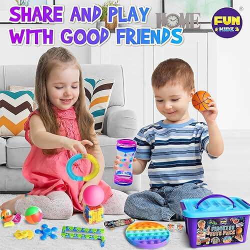Fidget Pack Box for Boys Girls 4-12, FunKidz Fidget Toys for Kids 5-7 Autistic Sensory Mystery Birthday Gifts in Reusable Portable Treasure Box Nice Party Favors - Image 7