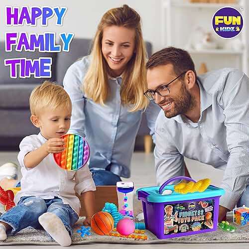 Fidget Pack Box for Boys Girls 4-12, FunKidz Fidget Toys for Kids 5-7 Autistic Sensory Mystery Birthday Gifts in Reusable Portable Treasure Box Nice Party Favors - Image 8