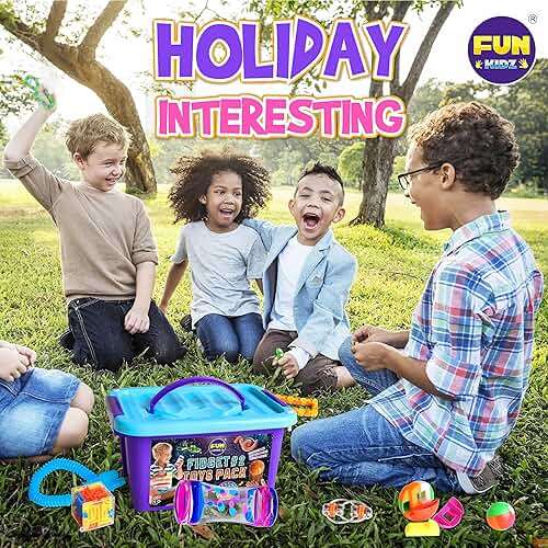 Fidget Pack Box for Boys Girls 4-12, FunKidz Fidget Toys for Kids 5-7 Autistic Sensory Mystery Birthday Gifts in Reusable Portable Treasure Box Nice Party Favors - Image 9