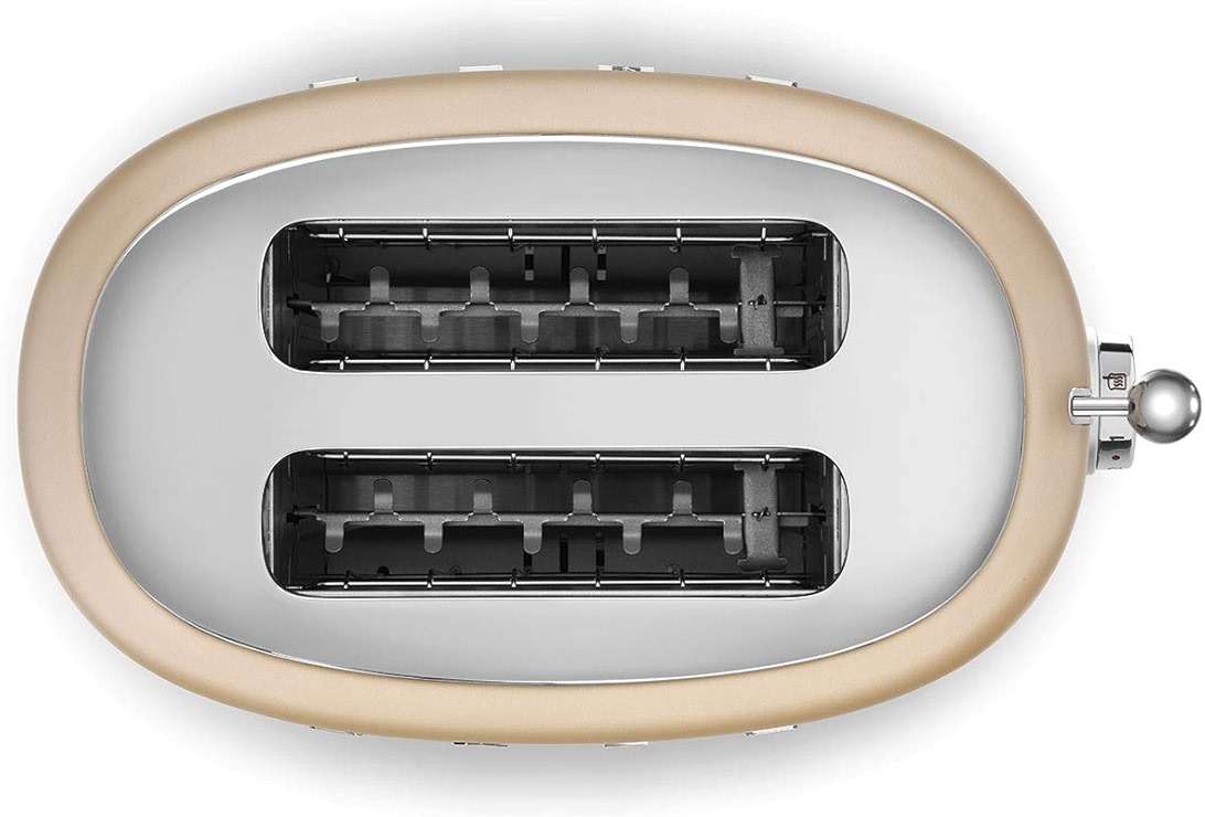 SMEG 2 Slice Toaster with 6 Presets and Defrost Function and Removable Crumb Tray TSF01CHMUS, Matte Champagne - Image 5