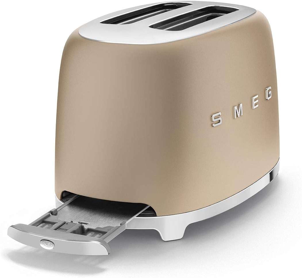 SMEG 2 Slice Toaster with 6 Presets and Defrost Function and Removable Crumb Tray TSF01CHMUS, Matte Champagne - Image 6