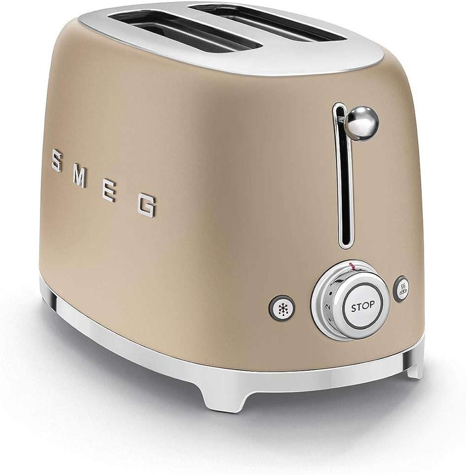SMEG 2 Slice Toaster with 6 Presets and Defrost Function and Removable Crumb Tray TSF01CHMUS, Matte Champagne - Image 7