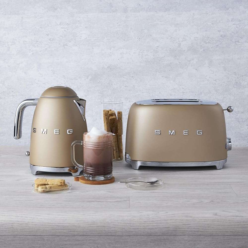 SMEG 2 Slice Toaster with 6 Presets and Defrost Function and Removable Crumb Tray TSF01CHMUS, Matte Champagne - Image 9