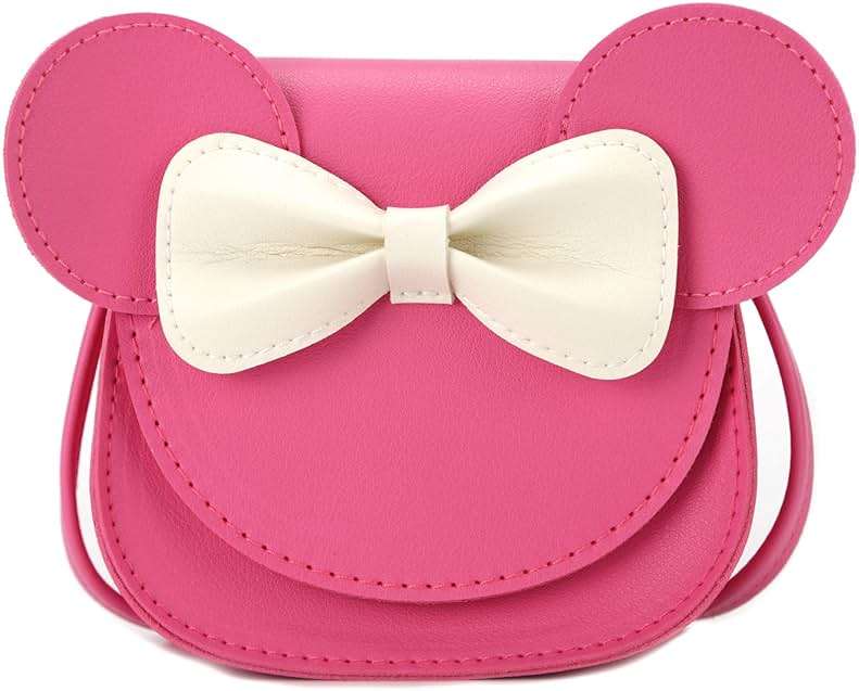 Ondeam Little Mouse Ear Bow Crossbody Purse,PU Shoulder Handbag for Kids Girls Toddlers - Image 1