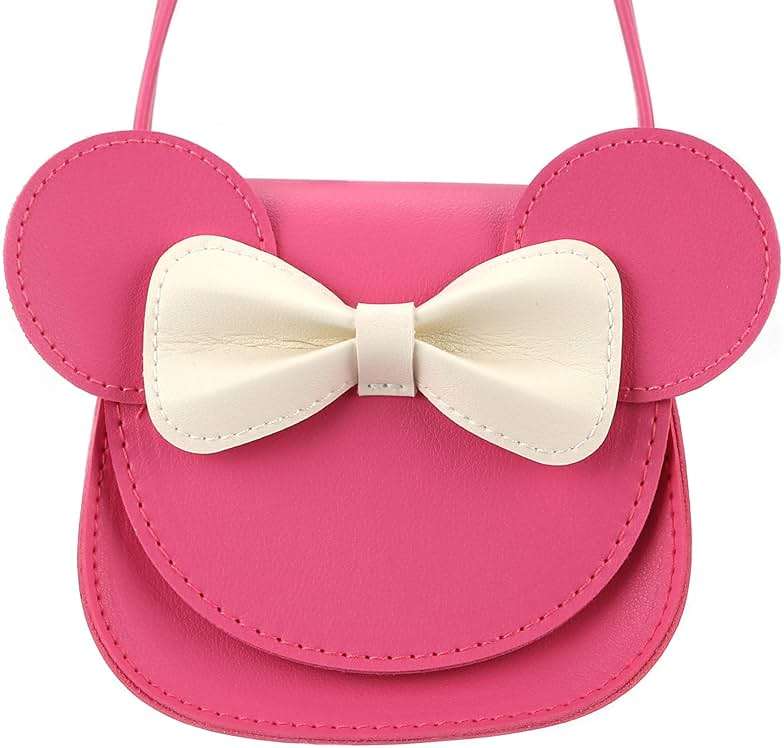 Ondeam Little Mouse Ear Bow Crossbody Purse,PU Shoulder Handbag for Kids Girls Toddlers - Image 6