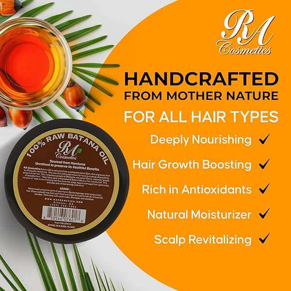 RA Cosmetics Natural Unrefined Batana Oil for Hair Growth & Repair | Nourishing Moisturizer for Damaged Hair - Strengthening Conditioner from Honduras, 4 oz - Image 3