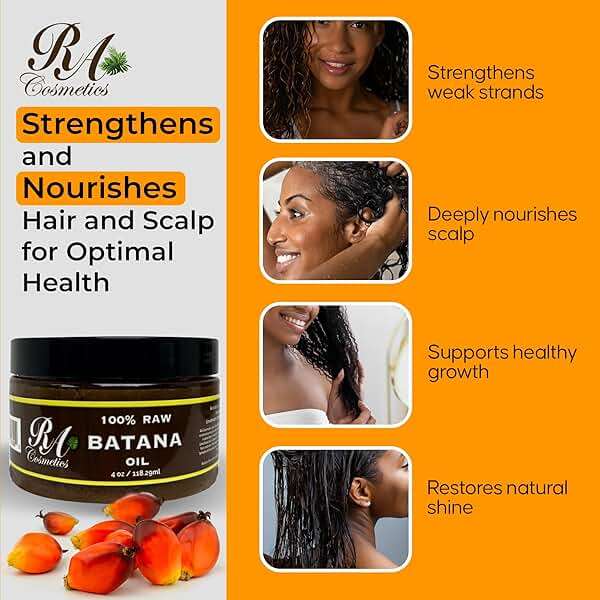 RA Cosmetics Natural Unrefined Batana Oil for Hair Growth & Repair | Nourishing Moisturizer for Damaged Hair - Strengthening Conditioner from Honduras, 4 oz - Image 5