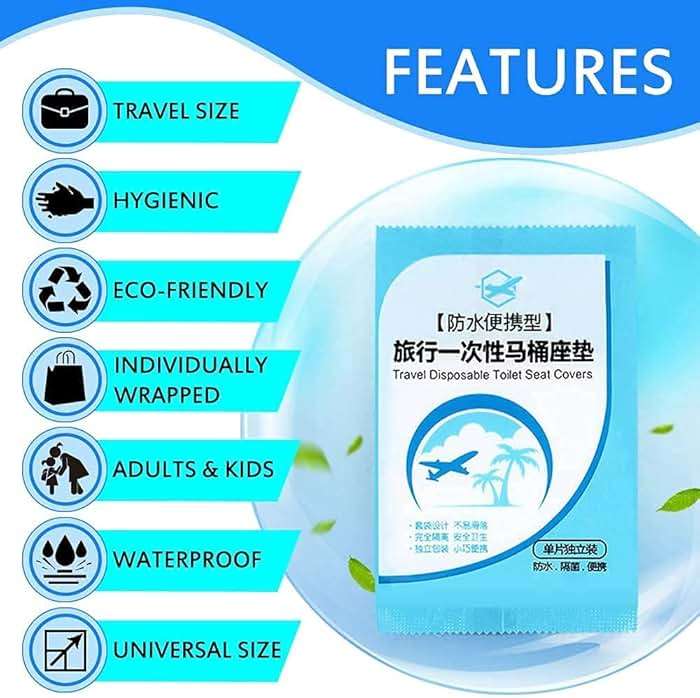 NEAGLORY 100 Pack Disposable Plastic Toilet Seat Cover Waterproof and Non Slip Individually Wrapped, for Travel, Toilet Seat Protectors for Toddler Potty Training, Pregnant Mom, Adult - Image 5