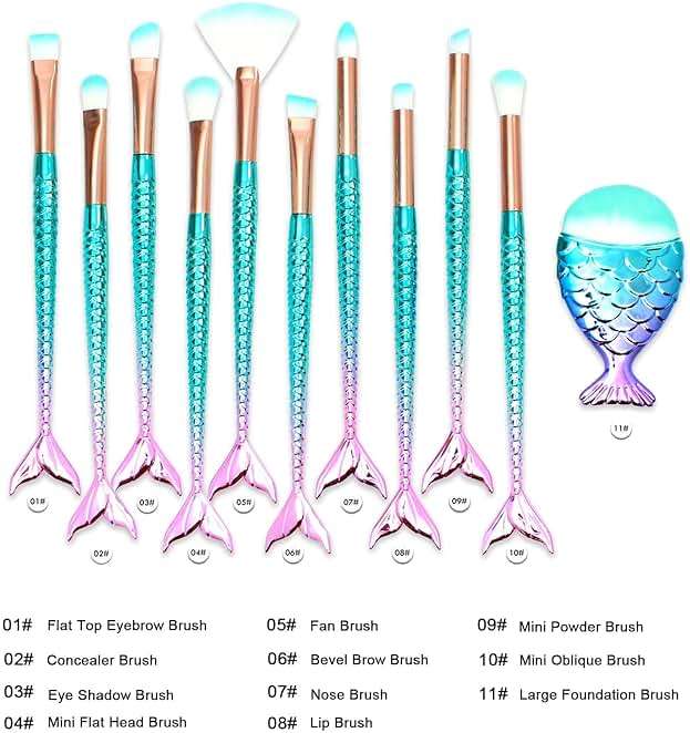11PCS Makeup Brushes Set, Stocking Stuffers for Teen Girls Kids Women, Foundation Eyebrow Blush Brushes, Easter Basket Stuffers Essentials, Christmas Gift for Grandkids Teens Girls Accessories Stuff - Image 3
