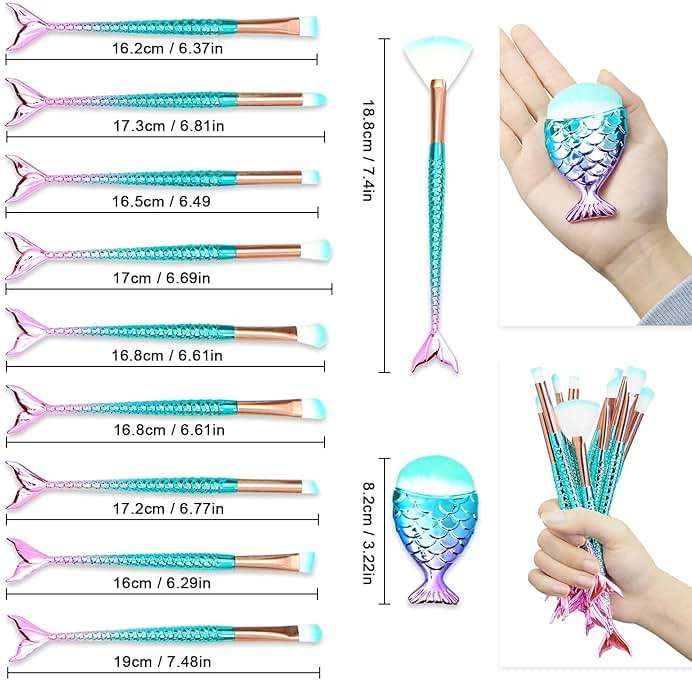 11PCS Makeup Brushes Set, Stocking Stuffers for Teen Girls Kids Women, Foundation Eyebrow Blush Brushes, Easter Basket Stuffers Essentials, Christmas Gift for Grandkids Teens Girls Accessories Stuff - Image 8