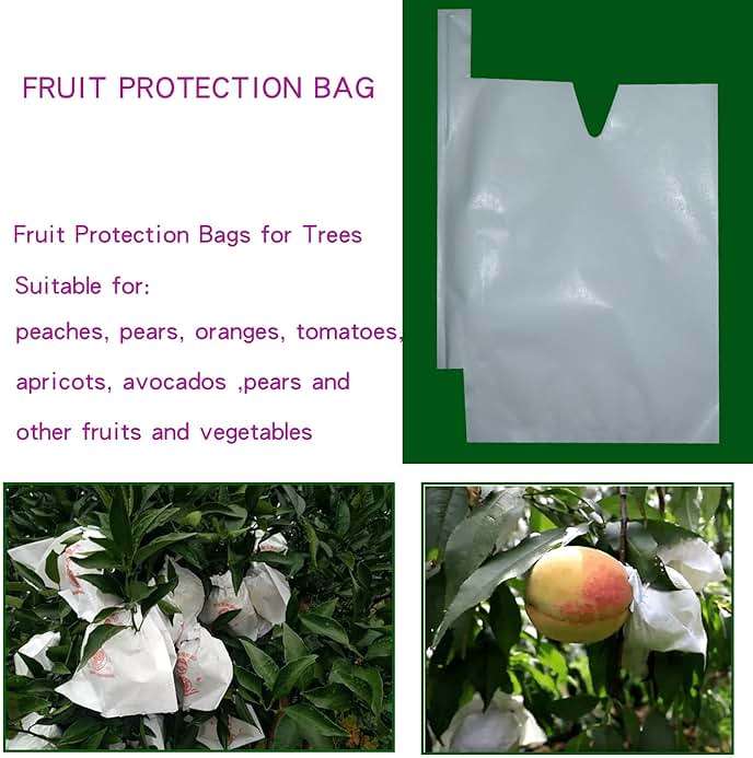HouWanA Fruit Protection Paper Bags - 100pcs White Protection Covers 6.2x7.7inch, Orchard, Frost, Plants (16x20) - Image 5