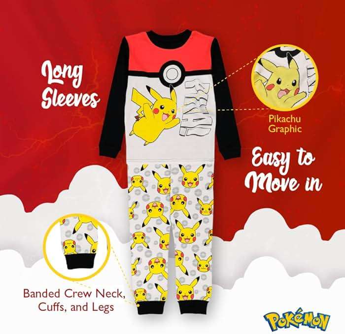 Pokemon boys 6-piece Snug-fit Cotton Pajama Set, Soft & Cute for Kids - Image 6