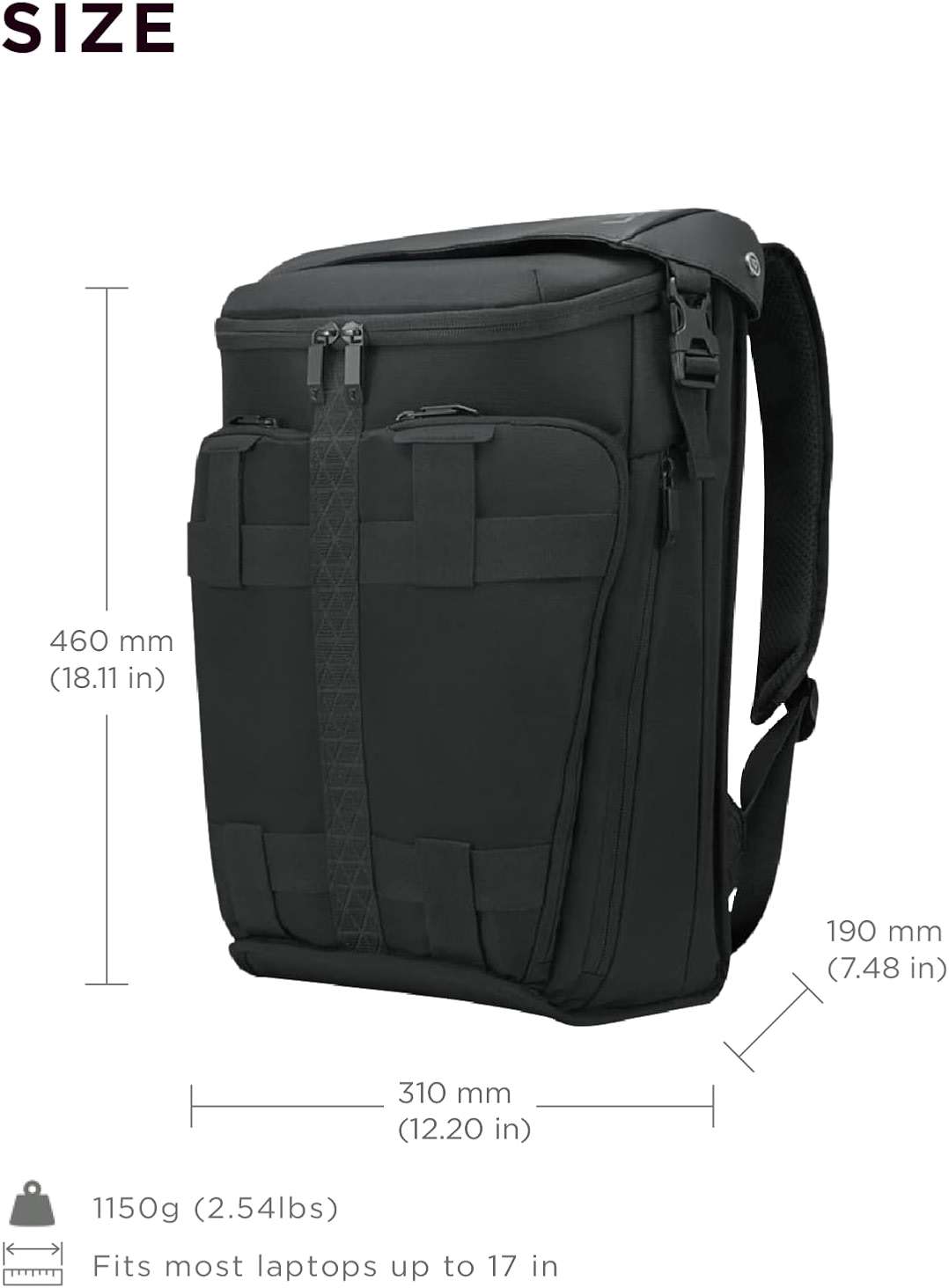 Lenovo Legion Active 17-inch Gaming Backpack - Black - Laptop Compartment - Durable & Water Resistant - Water Bottle Pocket - Image 9