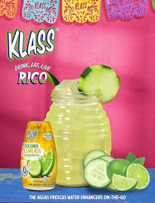 Klass Aguas Frescas | Liquid Water Enhancer | Classic Variety Pack | Flavors: Cucumber Limeade Strawberry Watermelon Hibiscus Berries & Pineapple Tangerine | Naturally Flavored | Sugar Free | Zero Calories Per Serving | Keto | 4 Bottles, Makes 96 Drinks - Image 5