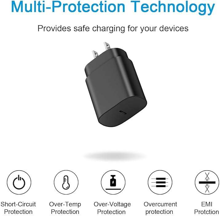 Type C Charger Fast Charging for iPhone 17 16 15,USB C Samsung Chargers Block 25W Super Fast Chargers for Samsung Galaxy S25/S24 S23 S22 S21/iPhone Air/17/17 Pro Max/iPhone 16/16 Pro Max/15 Pro Max - Image 4