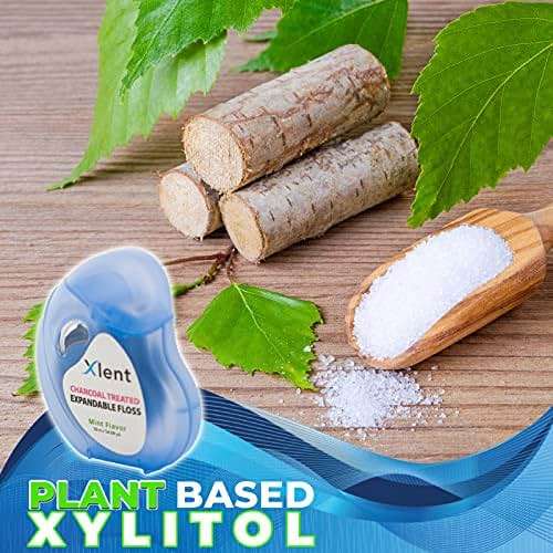 Xlent Expanding Dental Floss – Activated Charcoal with Xylitol – Mint – Refillable Starter Kit (1 Dispenser + 2 Refills, 150m Total) – PFAS & PTFE Free – Plant-Based Wax - Image 5