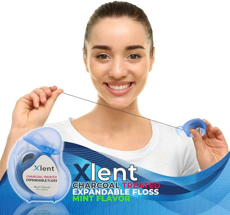 Xlent Expanding Dental Floss – Activated Charcoal with Xylitol – Mint – Refillable Starter Kit (1 Dispenser + 2 Refills, 150m Total) – PFAS & PTFE Free – Plant-Based Wax - Image 7