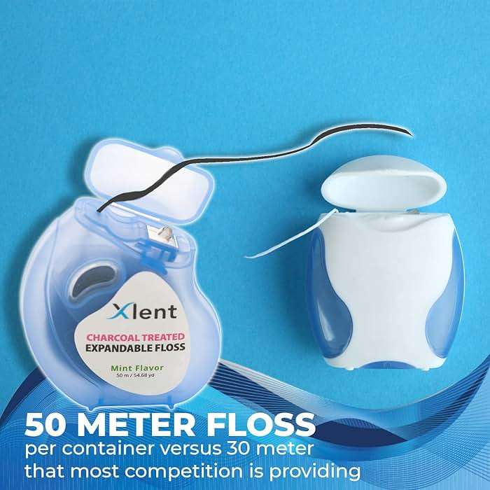 Xlent Expanding Dental Floss – Activated Charcoal with Xylitol – Mint – Refillable Starter Kit (1 Dispenser + 2 Refills, 150m Total) – PFAS & PTFE Free – Plant-Based Wax - Image 8