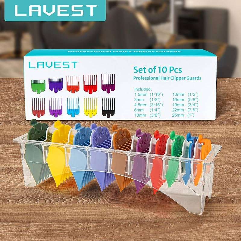 10 Professional Hair Clipper Guards Cutting Guides Compatible with Most Wahl Clippers (Not for All Models) with Organizer, Color Coded Clipper Combs Replacement - 1/16" to 1" - Image 7