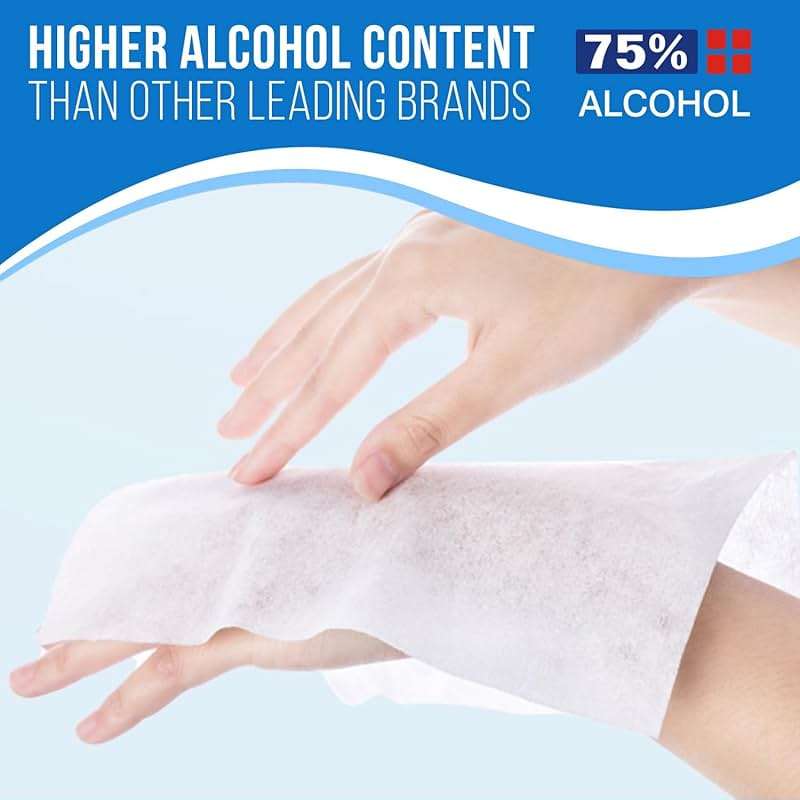 MagiCare 75% Large Alcohol Wipes (2, 100ct Canisters, 200ct) - Hand Sanitizer Wipes, Unscented Hand Wipe, Cleaning, Sanitizing Wipe - Home, Office, Classroom, Car, Camping - Image 2