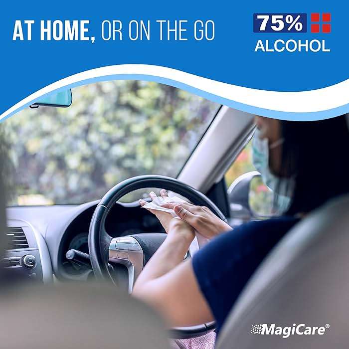 MagiCare 75% Large Alcohol Wipes (4, 80ct Packs, 320ct) - Hand Sanitizer Wipes, Unscented Hand Wipe, Cleaning, Sanitizing Wipe - Travel, Home, Office, Classroom, Car, Camping - Soft Packs - Image 5