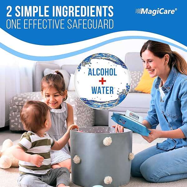 MagiCare 75% Large Alcohol Wipes (4, 80ct Packs, 320ct) - Hand Sanitizer Wipes, Unscented Hand Wipe, Cleaning, Sanitizing Wipe - Travel, Home, Office, Classroom, Car, Camping - Soft Packs - Image 6