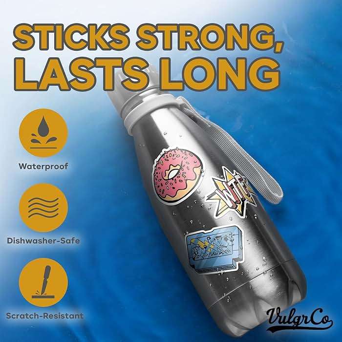 VulgrCo Custom Stickers, Image or Text- Vinyl Custom Labels Stickers Personalized - Waterproof, Dishwasher Safe, Fade Resistant, UV Protected Business Labels - Image 3