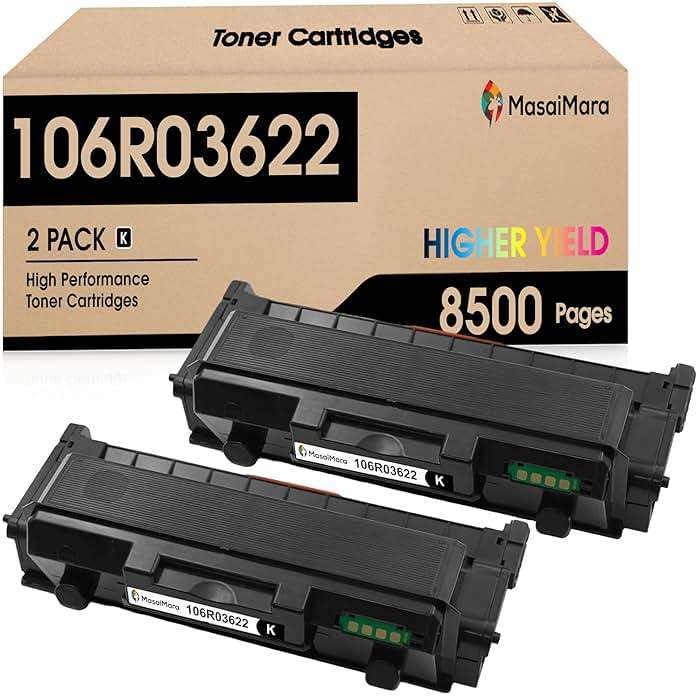MasaiMara 106R03622 106R03620 Compatible Toner Cartridges Replacement for Xerox Phaser 3330 3330DNI WorkCentre 3335 3345 3335DNI 3345DNI 3345VDNi Printer (Black, 2Pack) - Image 1