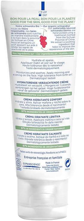 Mustela Baby Soothing Moisturizing Cream - Face Moisturizer for Very Sensitive Skin - with Natural Avocado & Schizandra Berry - Fragrance-Free - 1.35 fl. oz. - Image 4