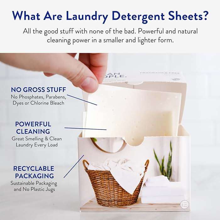 The Clean People Laundry Detergent Sheets - Laundry Soap - Ultra Concentrated, Recyclable Packaging, Stain Fighting - Fresh Scent, 32 Pack - Image 3