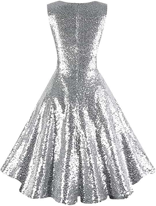 Dressever Women's 50s 60s Vintage Sleeveless Cocktail Party Dress with Pockets - Image 2