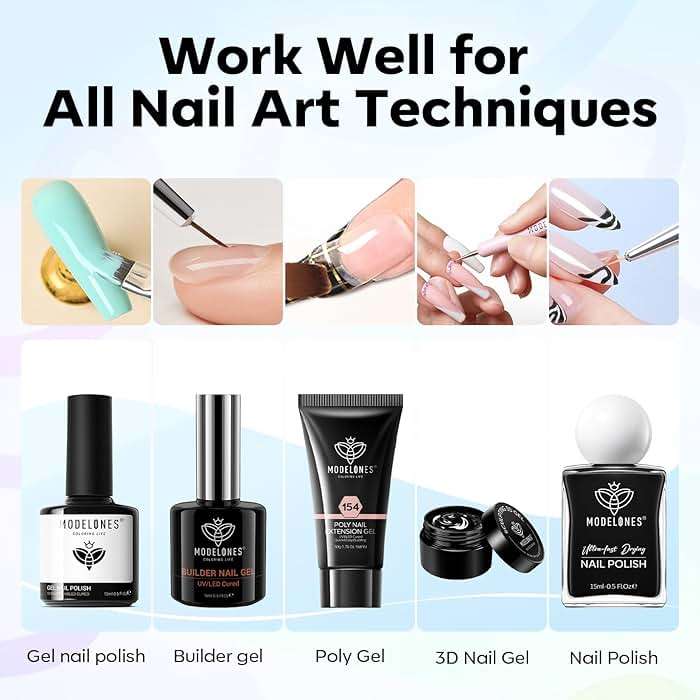 Modelones Nail Art Brushes Set, Nail Brush kit Gel Polish, Extension Gel, Liner, Clean up, Carving, Apex Building, Dotting Pens Professional Tools for Drawing Painting 3D Design Salon & DIY Use - Image 7