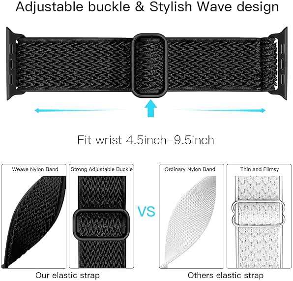 Lerobo Stretchy Nylon Solo Loop Band, Compatible with Apple Watch Series 11 10 9 8 7 6 5 4 3 SE3/2/1 Ultra3/2/1, Adjustable Strap for iwatch Band 44mm 45mm 46mm 49mm 42mm 40mm 41mm 38mm for Women Men - Image 3