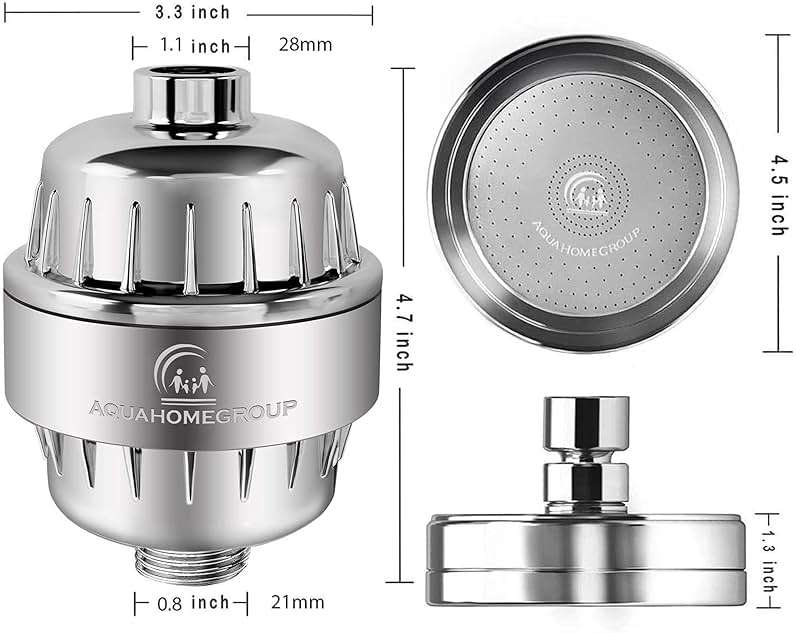 AquaHomeGroup - Filtered Shower Head & 20 Stage Shower Filter - Standard - Chrome - Image 2