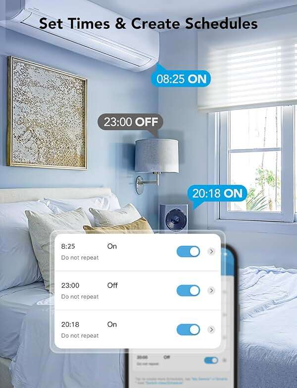 Govee Dual Smart Plug 4 Pack, 15A WiFi Bluetooth Outlet, Work with Alexa and Google Assistant, 2-in-1 Compact Design, Govee Home App Control Remotely with No Hub Required, Timer, FCC and ETL Certified - Image 8