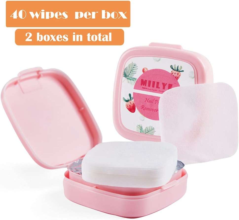 80PCS Nail Polish Remover Pads in Box, Easy to Carry | Instant Removal | Lint Free Nail Polish Wipes for Natural Air-dried Water/Oil Based Nail Polish Soak Off - Image 2