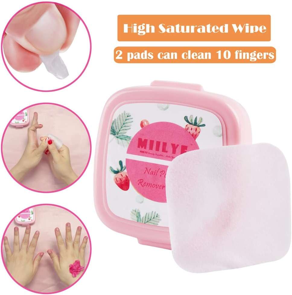 80PCS Nail Polish Remover Pads in Box, Easy to Carry | Instant Removal | Lint Free Nail Polish Wipes for Natural Air-dried Water/Oil Based Nail Polish Soak Off - Image 3