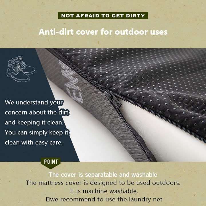 EMOOR Rollable Outdoor Mattress Compact Size (71 x 24in) Dark Gray, Portable Camping Bed Japanese Futon Mattress Sleeping on The Floor - Image 4