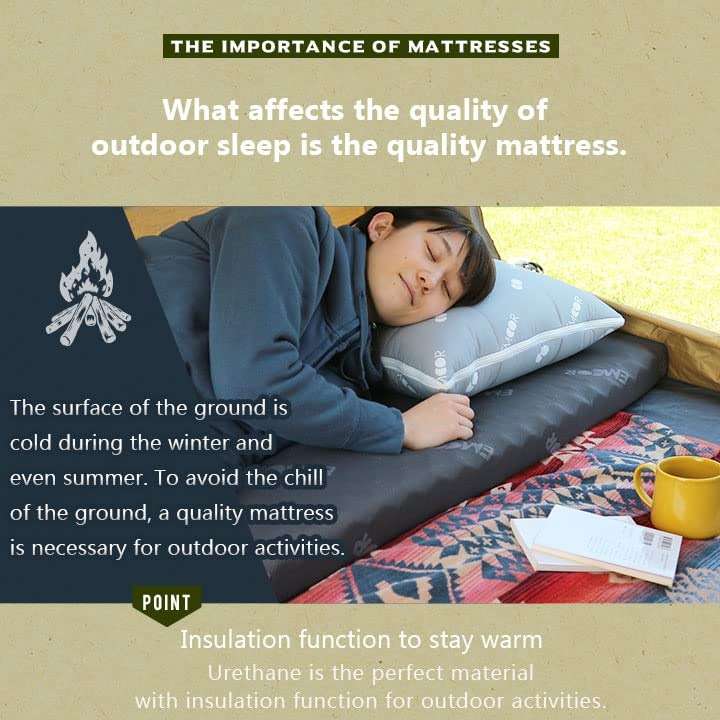 EMOOR Rollable Outdoor Mattress Compact Size (71 x 24in) Dark Gray, Portable Camping Bed Japanese Futon Mattress Sleeping on The Floor - Image 5