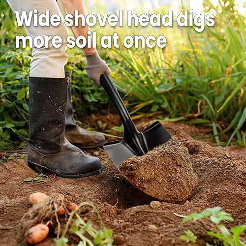 Shovel for Digging,Round Shovel, Garden Tool with D-Handle, 41 Inches in Overall Length, Wooden Handel Garden Shovel,Beach Shovel, Car Snow Shovel - Image 7