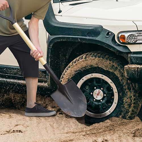Shovel for Digging,Round Shovel, Garden Tool with D-Handle, 41 Inches in Overall Length, Wooden Handel Garden Shovel,Beach Shovel, Car Snow Shovel - Image 8
